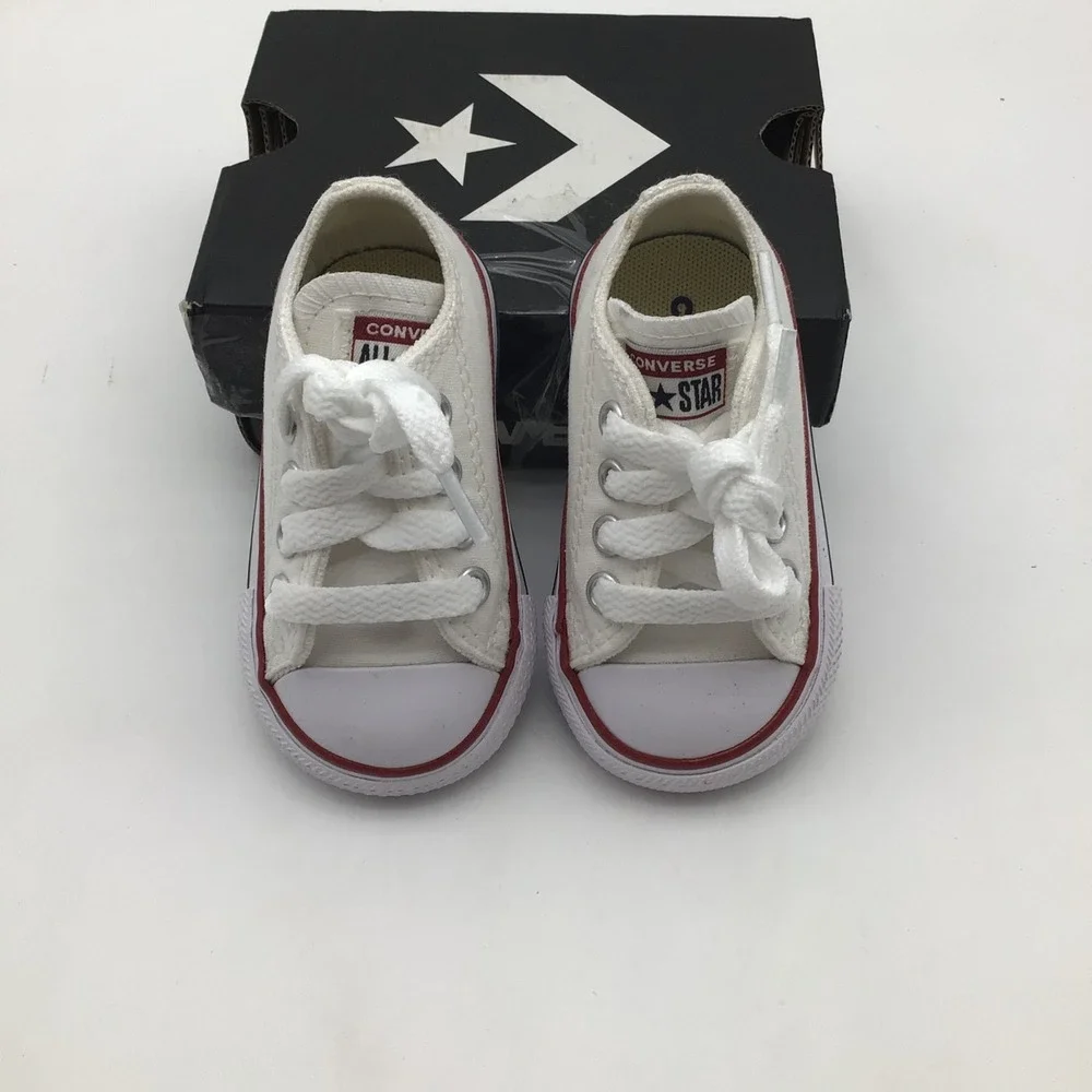 Converse CTAS Ox Infant Sneakers Optical White Low Top 7J256 Size 3 NEW